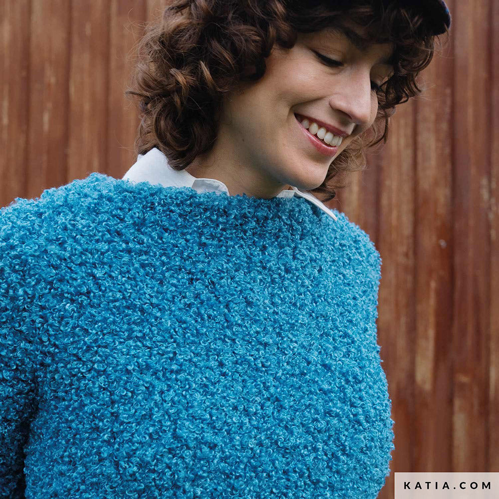 Patroon breien haken dames trui herfst winter katia — gemaakt met Katia WOW - Loopy (4)