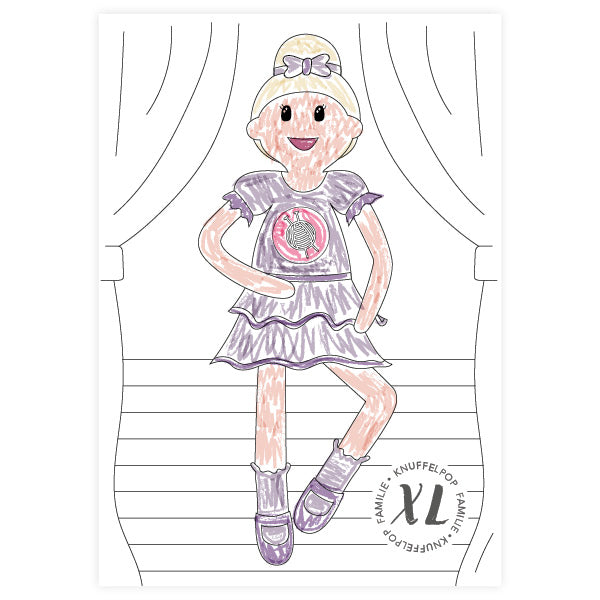 Kleurplaat Wolplein XL Knuffelpop - Ballerina Sofie (2)