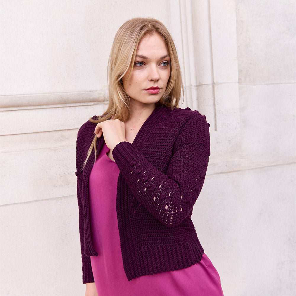 Knip okt — gemaakt met Knipmode - Brick Cardigan haakpakket | Kies je eigen kleur