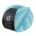 Lana Grossa Cosy Socks Soft Stripes 115 Mint/Light Turquoise/Turquoise