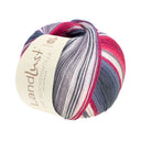 Lana Grossa Landlust Die Sockenwolle 119 Silver/medium/Dark Grey/orange/tomato red/Ecru striped