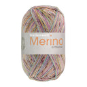 Lana Grossa Meilenweit 100 Merino Extrafine Mountain 7608 Light/Dark Brown/Terracotta/Petrol/Red-Violet/Pistachio/Ecru Striped