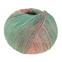 Lana Grossa Meilenweit 100 Merino Extrafine Shades 7229 Salmon Red/Cream/Turquoise/Yellow-Green