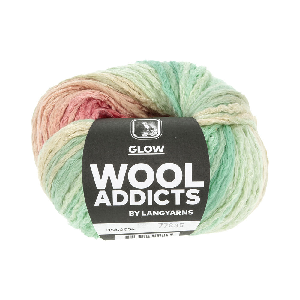 Lang Yarns Glow 0054 Salie/Rood