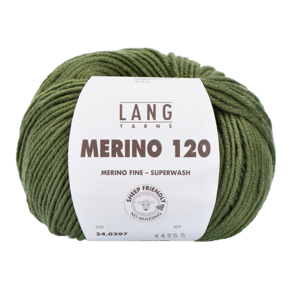 Lang Yarns Merino 120 0397 Krokodilgroen