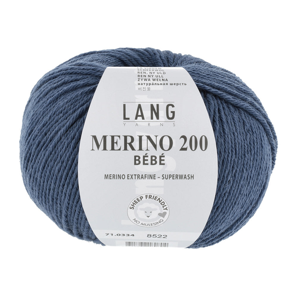 Lang Yarns Merino 200 Bebe 0334 Donkerjeans