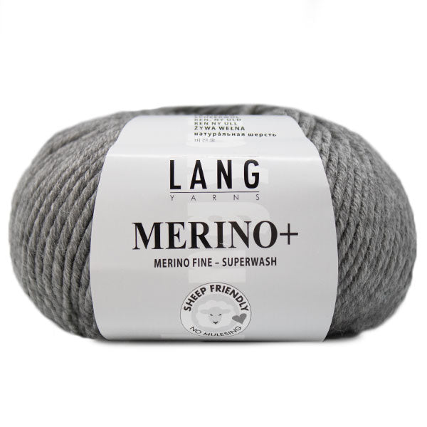 Lang Yarns Merino+ 0224 Grijs Melange