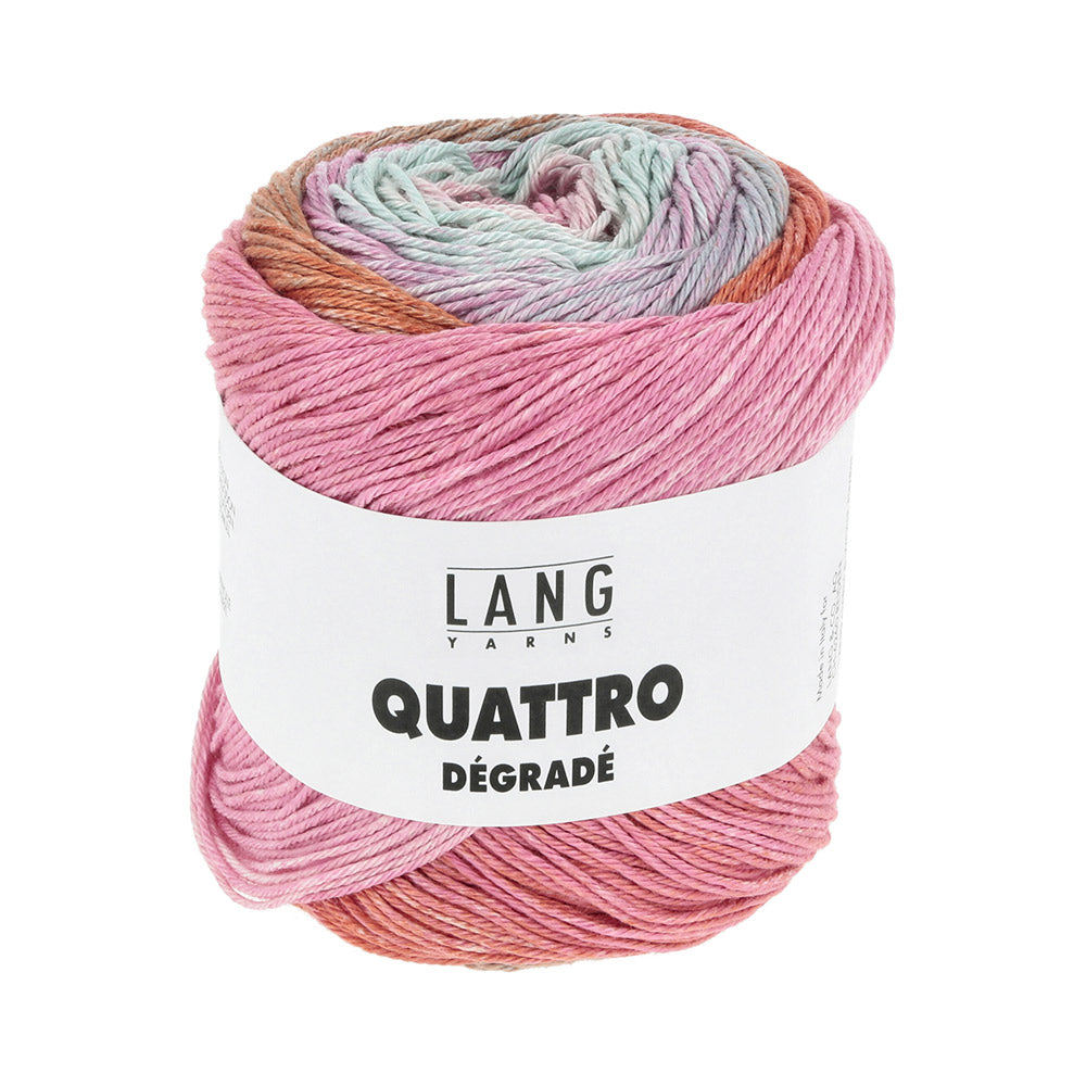 Lang Yarns Quattro Dégradé 0015 Roze/Mint/Oranje