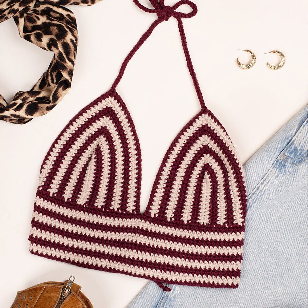 Leyla — gemaakt met Leyla top Haakpakket – Finishing Stitches