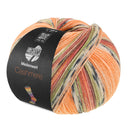 Lana Grossa Meilenweit 100 Cashmere Pista 141 Orange/Light/Dark Grey/Brown-Orange/Light Green/Heather/Blackberry/Gray-Brown Striped