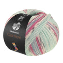 Lana Grossa Meilenweit 100 Cashmere Pista 142 Mint/Turquoise/White/Grey/Light Blue/Fuchsia Striped