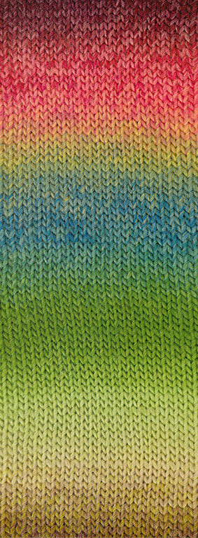 Lana Grossa Meilenweit 100 Color Mix Sparks 7611 Blackberry/Red/Light Red/Pistachio/Petrol/Green/Lime/Pastel Green/Beige