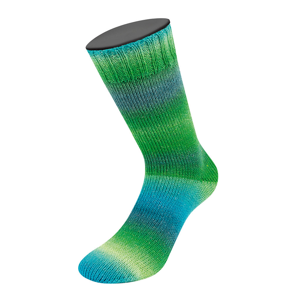 Lana Grossa Meilenweit 100 Color Mix Sparks 7612 Sea Green/Emerald/Jade/Petrol/Dark Green