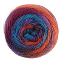 Lana Grossa Meilenweit 100 Color Mix Sparks 7616 Salmon Red/Dark Blue/Royal Blue/Turquoise/Red-Violet/Fuchsia