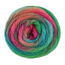 Lana Grossa Meilenweit 100 Color Mix Sparks 7618 Raspberry/Rust/Gray-Green/Turquoise/Jade/Fuchsia
