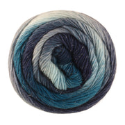 Lana Grossa Meilenweit 100 Color Mix Sparks 7620 Dark/Gray-Petrol/Mint/Grey-Steel Blue