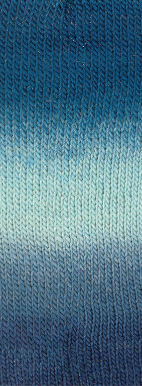 Lana Grossa Meilenweit 100 Color Mix Sparks 7620 Dark/Gray-Petrol/Mint/Grey-Steel Blue