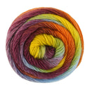 Lana Grossa Meilenweit 100 Color Mix Sparks 7621 Petrol/Spring Green/Pistachio/Mustard Yellow/Orange/Brown/Eggplant/Gray-Lilac