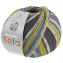 Lana Grossa Meilenweit 100 Seta Giappone 3387 Dark Grey/Ecru/Terracotta/Lime/Mouse Gray/Pistachio/Azure Blue