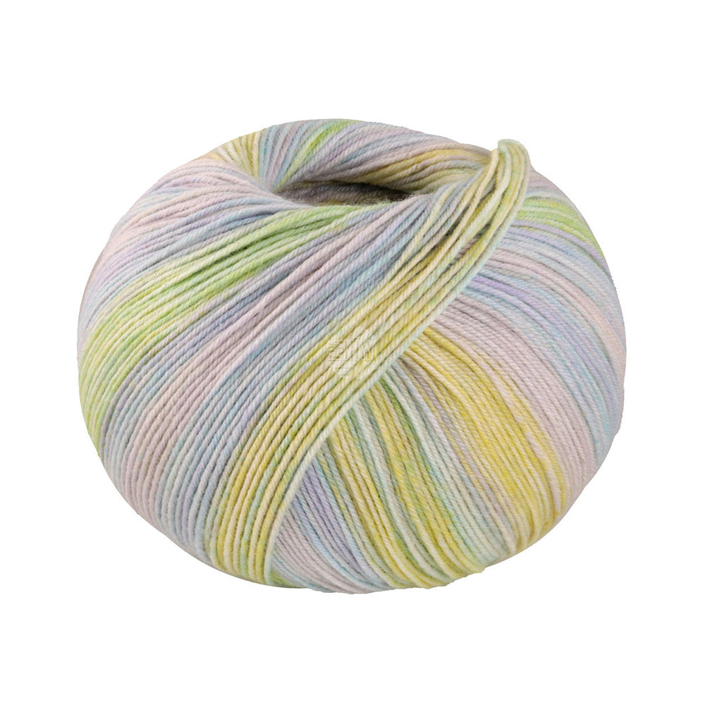Lana Grossa Meilenweit 100 Seta Piano 3616 Licht beige/ijsblauw/Pistache/citrusgeel/Mint/zilvergrijs