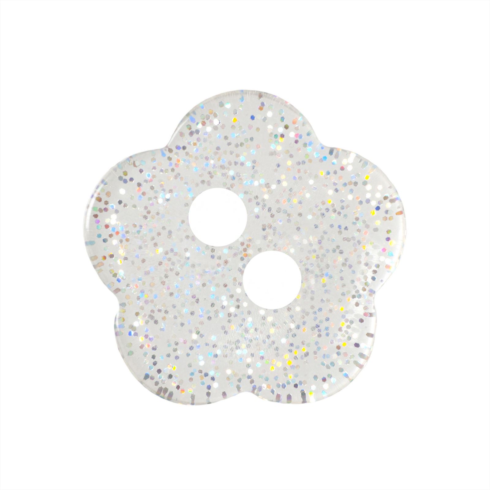 Milward Bloem Knoop Transparant Glitter 11mm (6 stuks) (2)