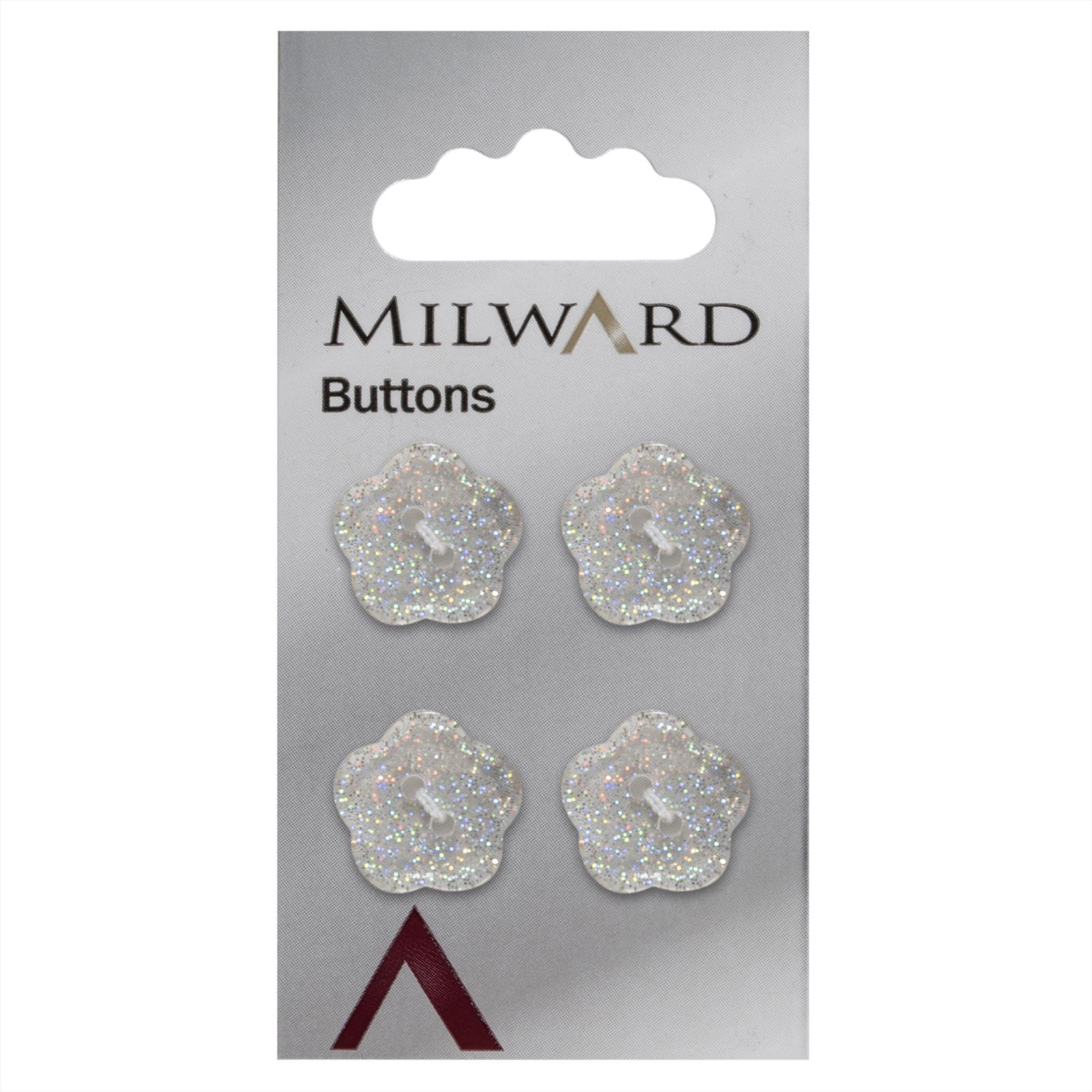 Milward Bloem Knoop Transparant Glitter 17mm (4 stuks)