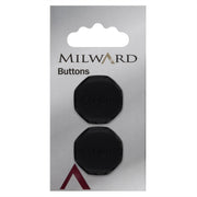 Milward Hoekige Knoop Zwart met Werkje 25mm (2 stuks)