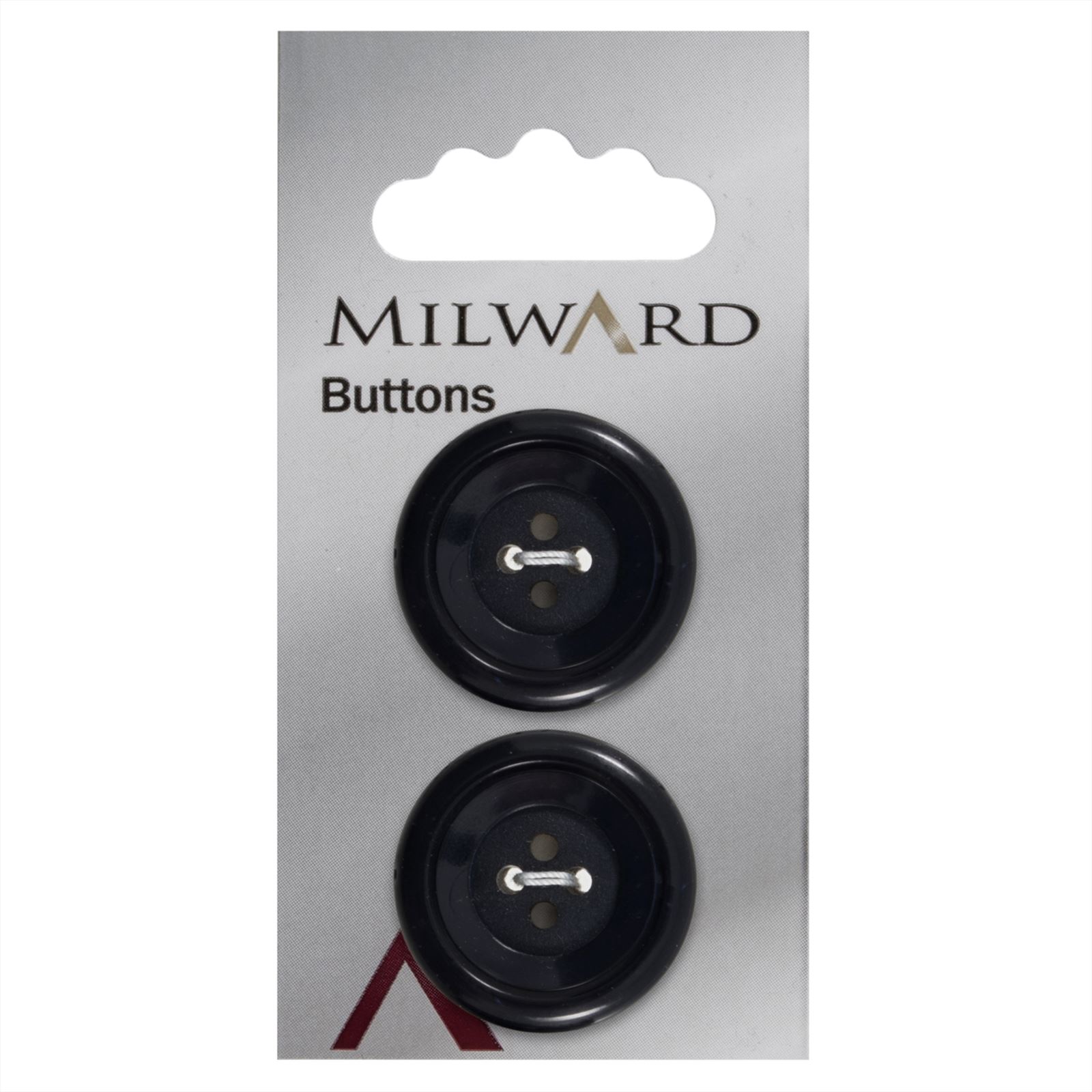 Milward Knoop Blauw/Zwart Met Sierrand 25mm (2 stuks)