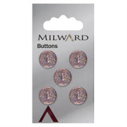 Milward Knoop Licht Roze Glitter 12mm (5 stuks)