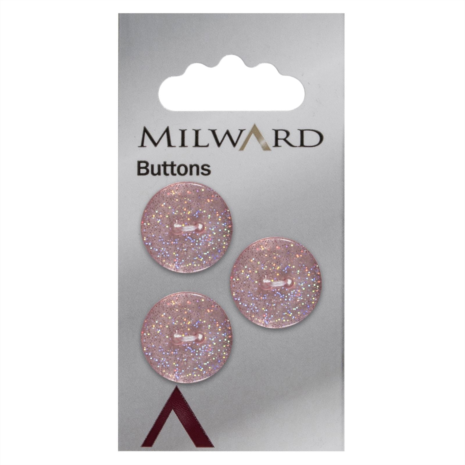 Milward Knoop Licht Roze Glitter 17mm (3 stuks)