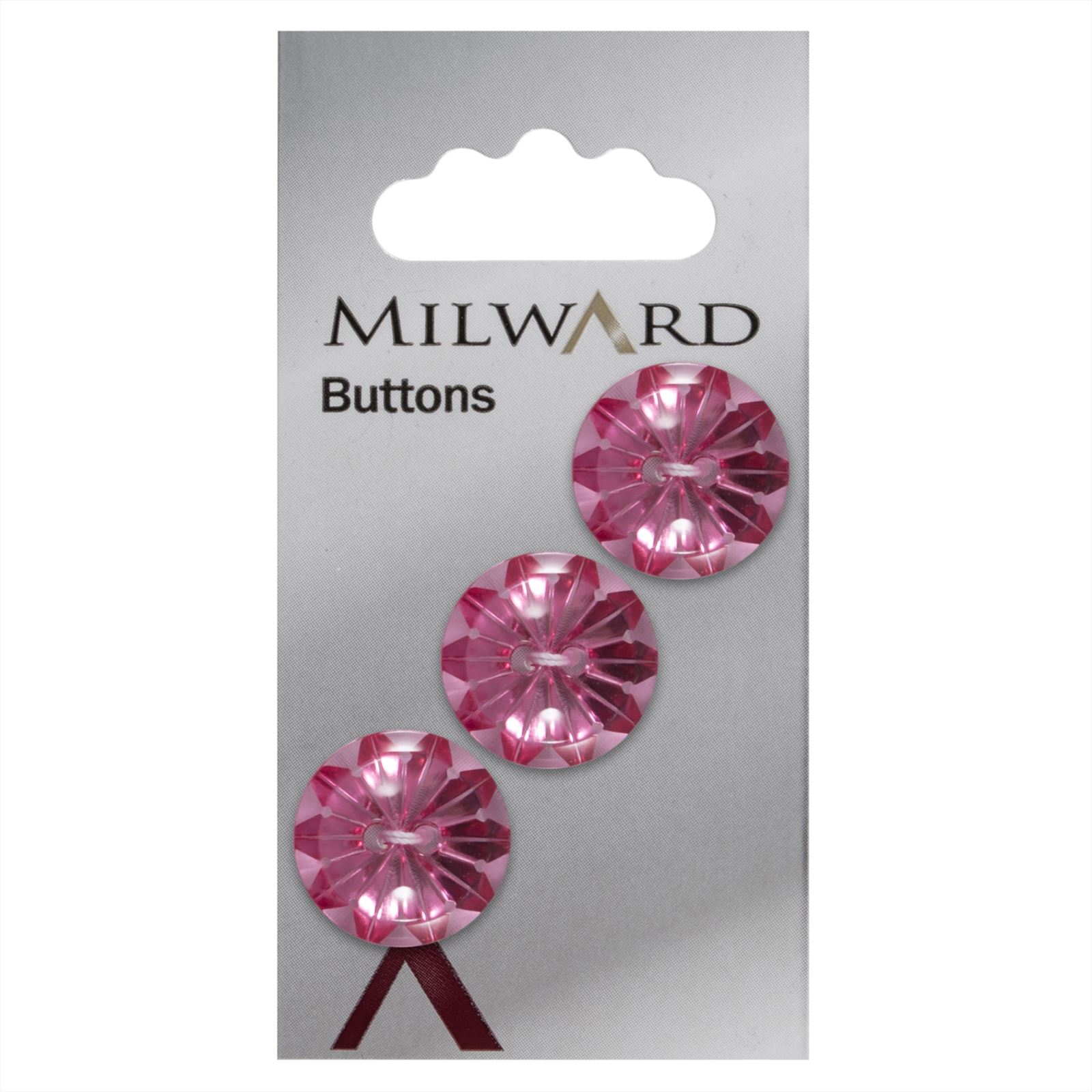 Milward Knoop Roze Ster 17mm (3 stuks)