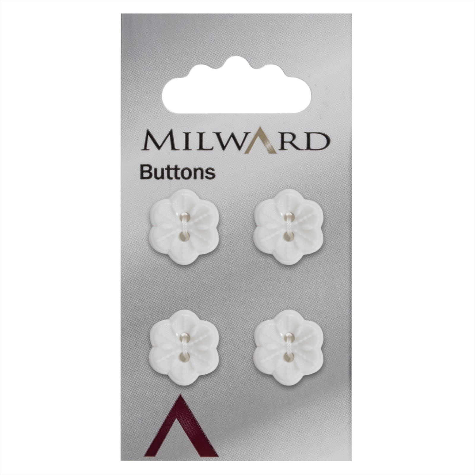 Milward Knoop Witte Bloem 15mm (4 stuks)