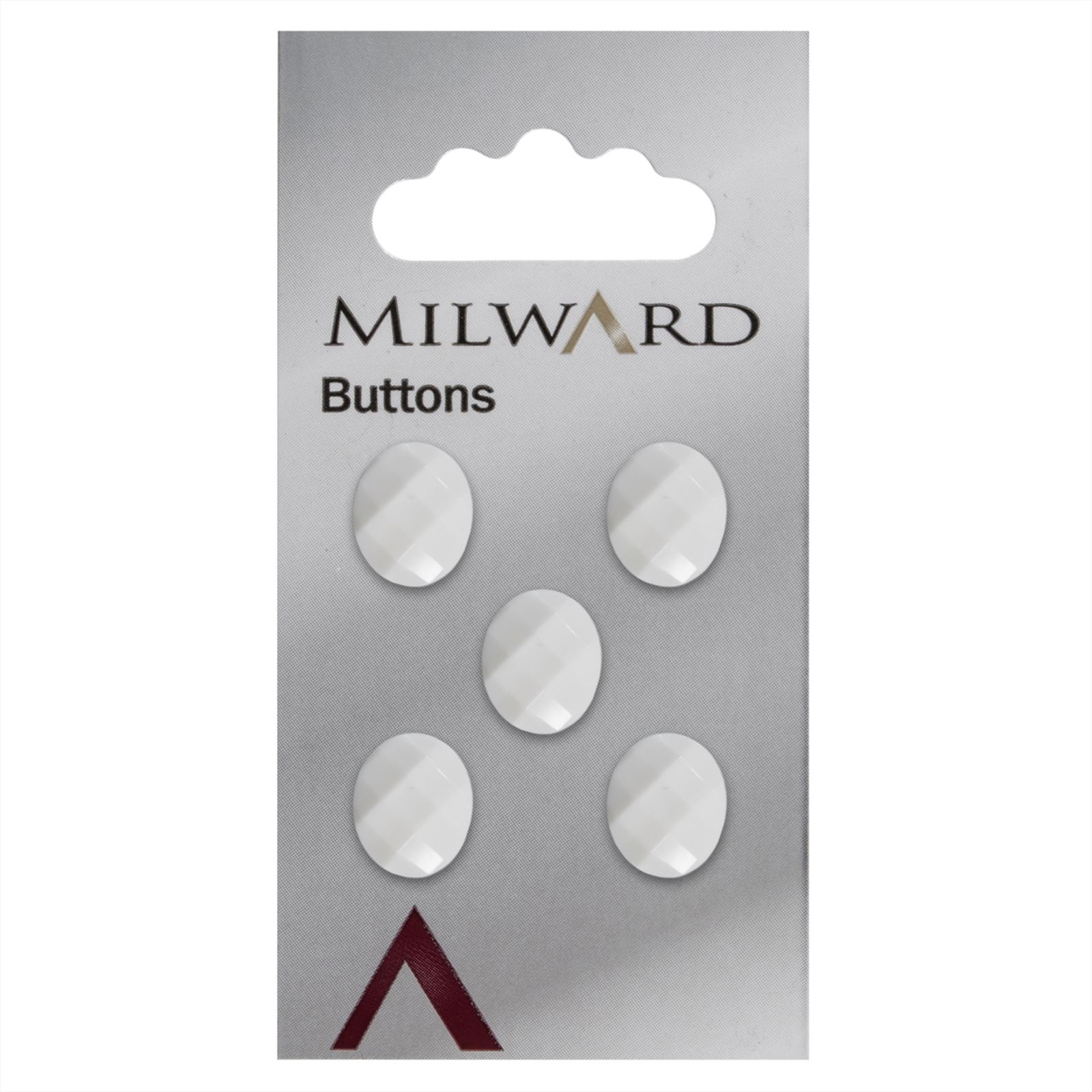 Milward Ovalen Knoop Wit 12mm (5 stuks)