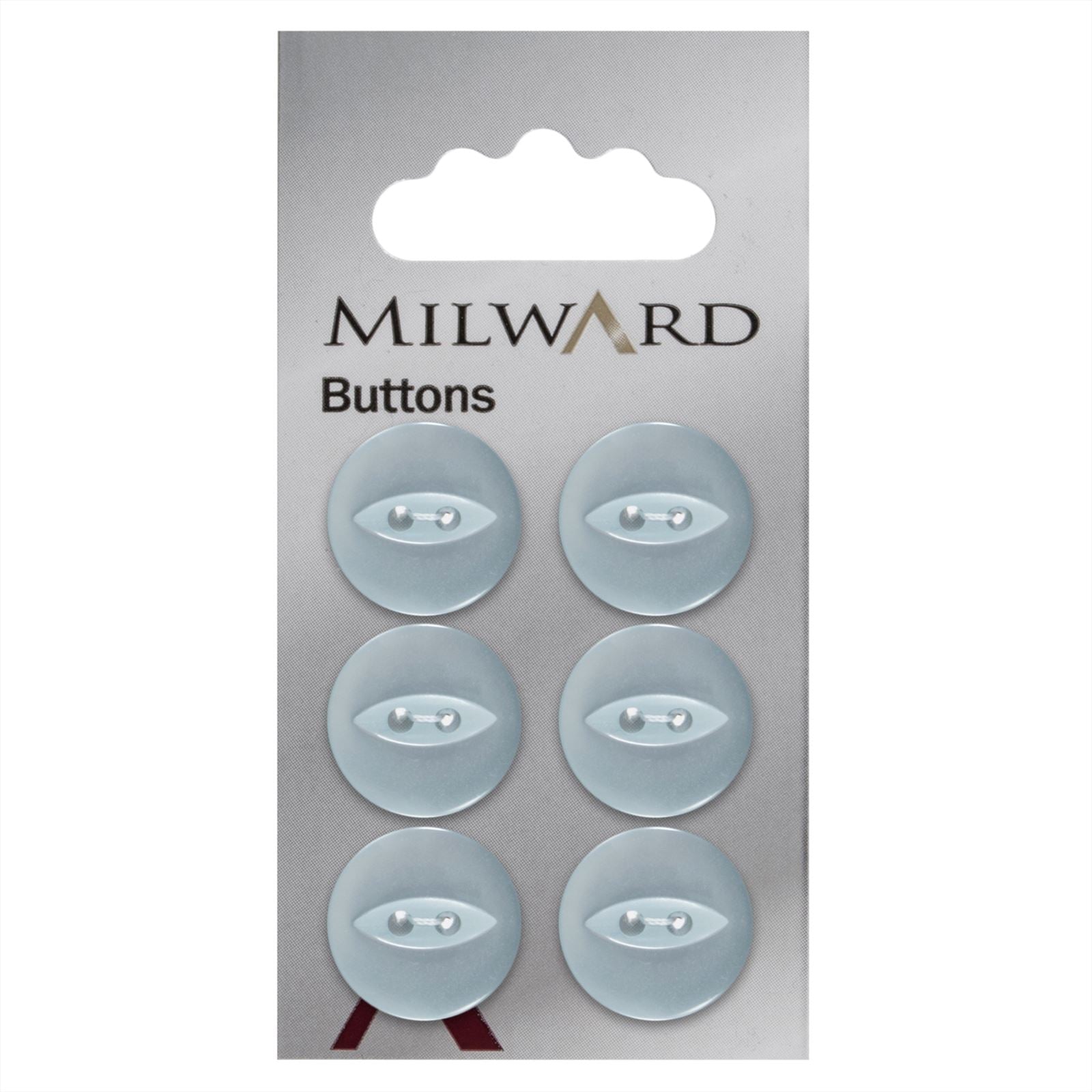 Milward Parelmoer Knoop IJsblauw 16mm (6 stuks)