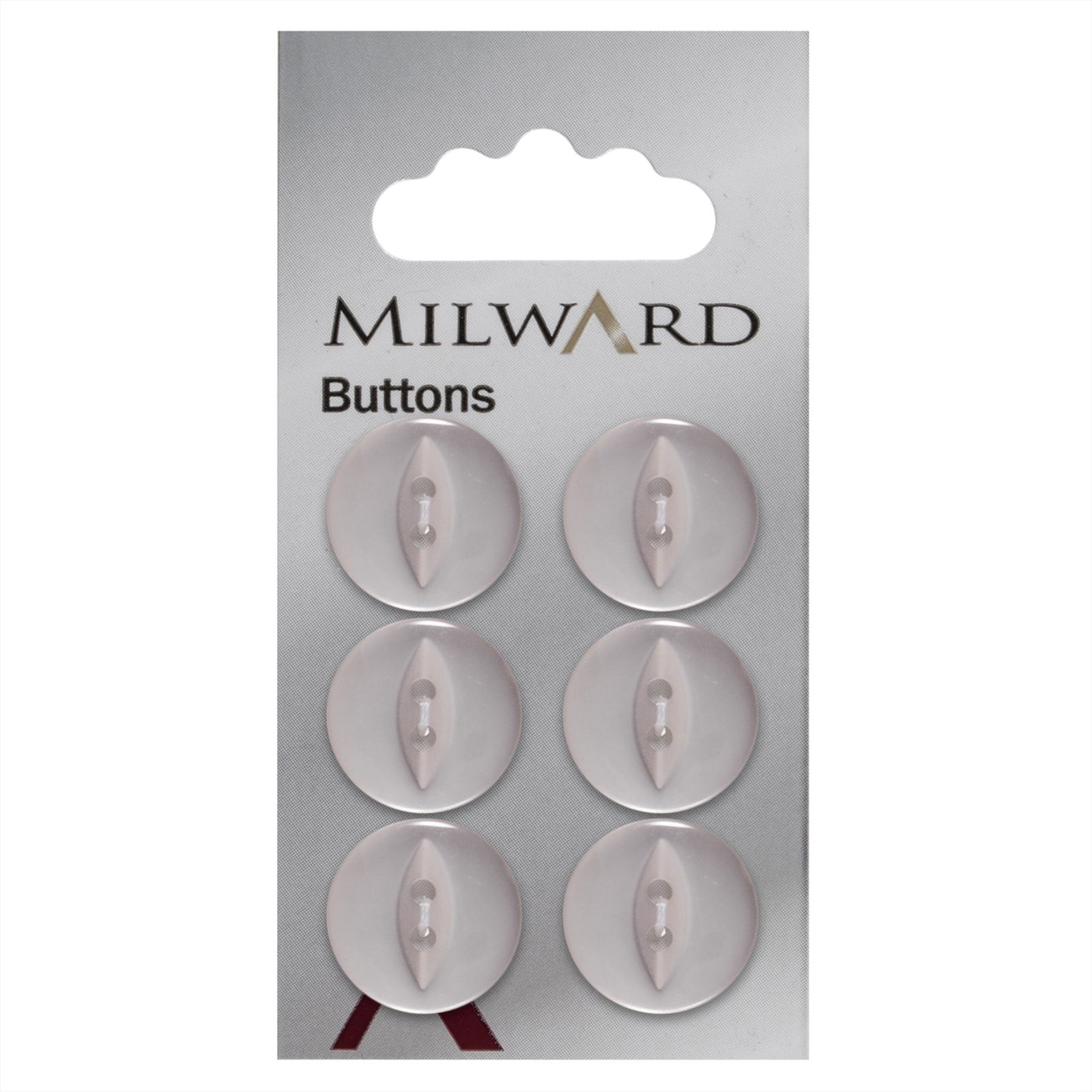 Milward Parelmoer Knoop Lichtroze 16mm (6 stuks)