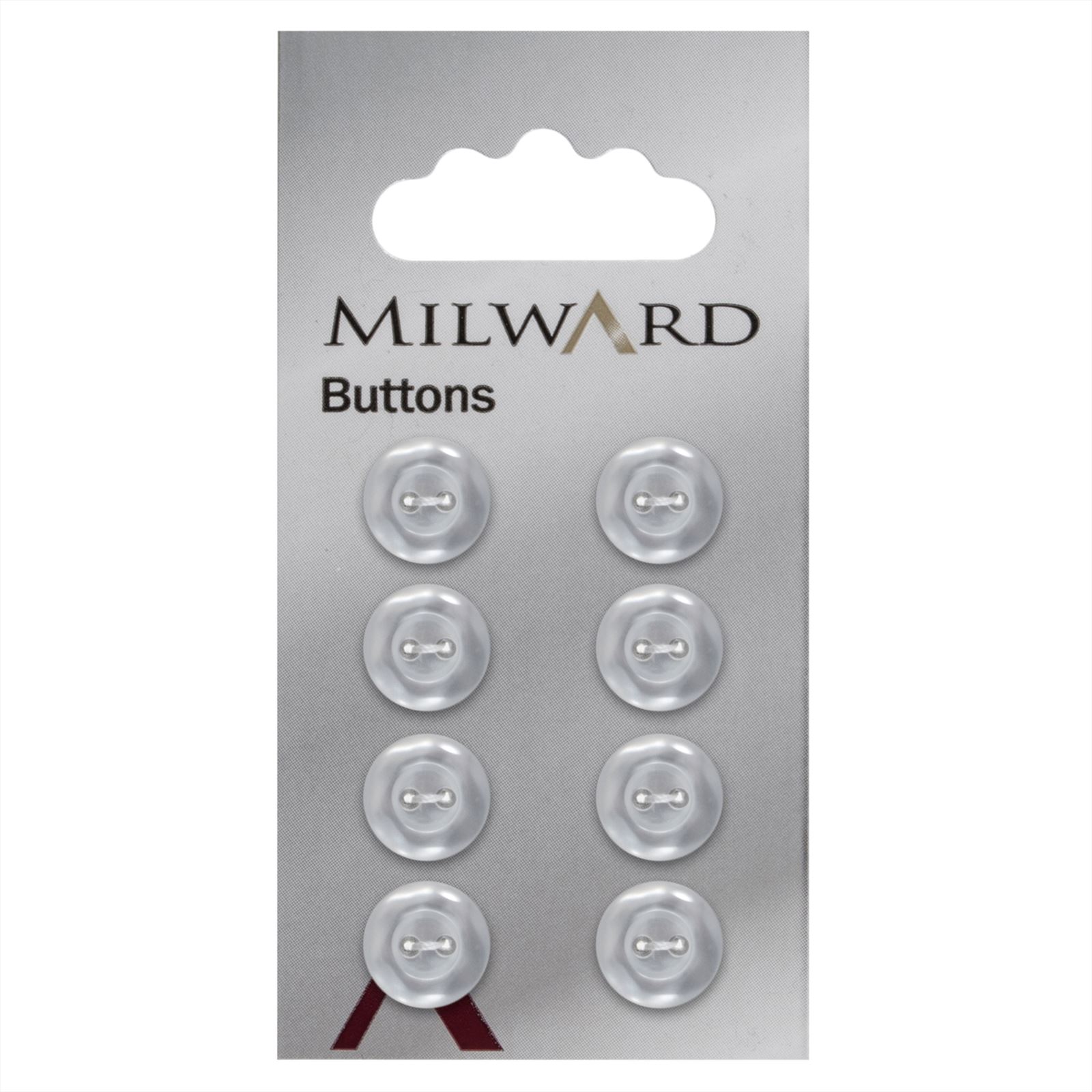 Milward Parelmoer Knoop Wit Glanzend 11mm (8 stuks)