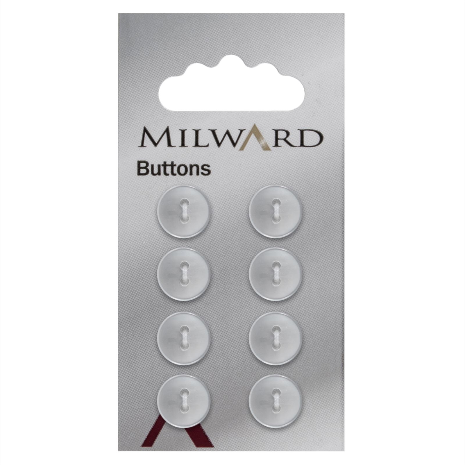 Milward Parelmoer Knoop Wit Glanzend Smalle Rand 11mm (8 stuks)