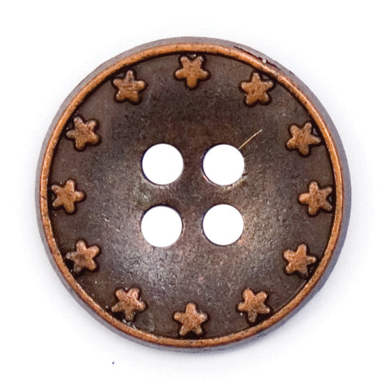 Milward Sterretjes Knoop Metaal Bronskleurig 17mm (3 stuks) (2)