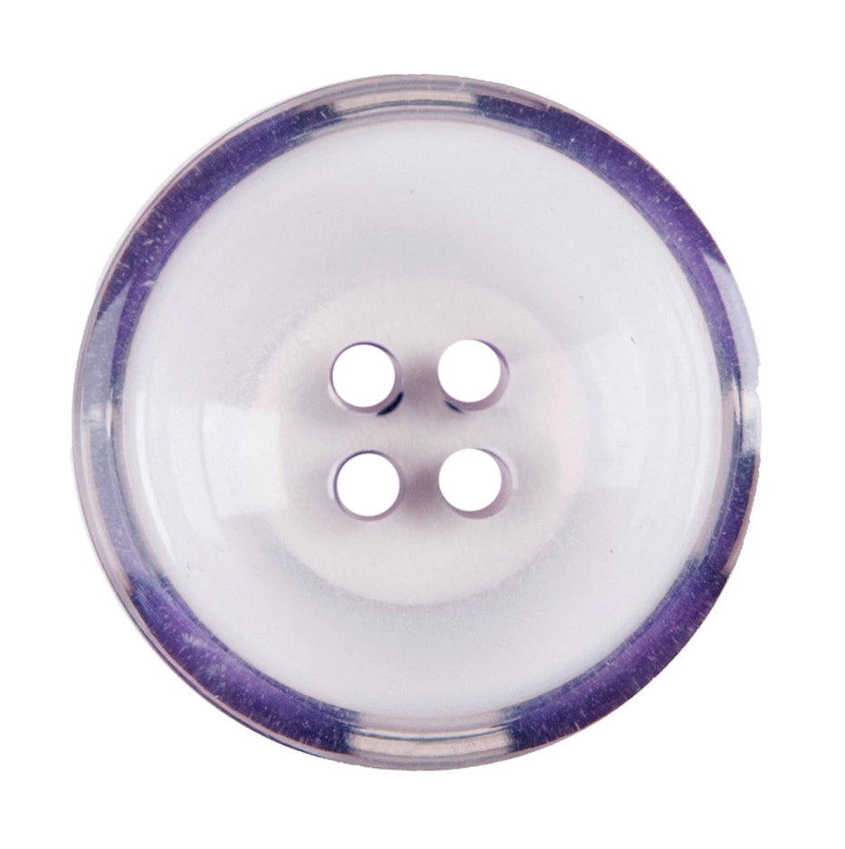 Milward Wit Doorschijnende Knoop met Paarse Rand 22mm (2 stuks) (2)