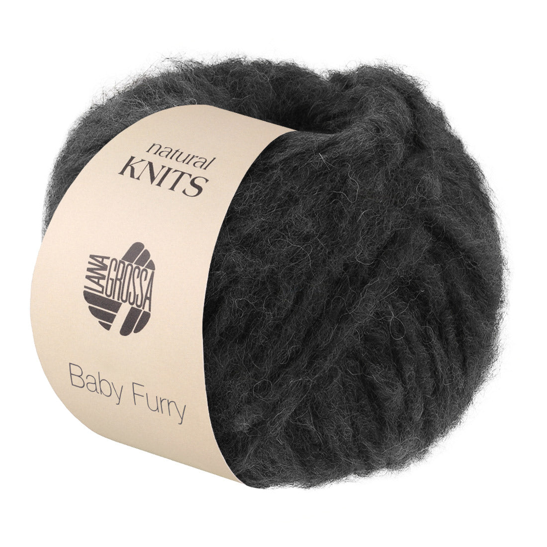 Lana Grossa Baby Furry 008 Antraciet - productfoto van het pluizige garen