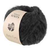 Lana Grossa Baby Furry 008 Antraciet - productfoto van het pluizige garen