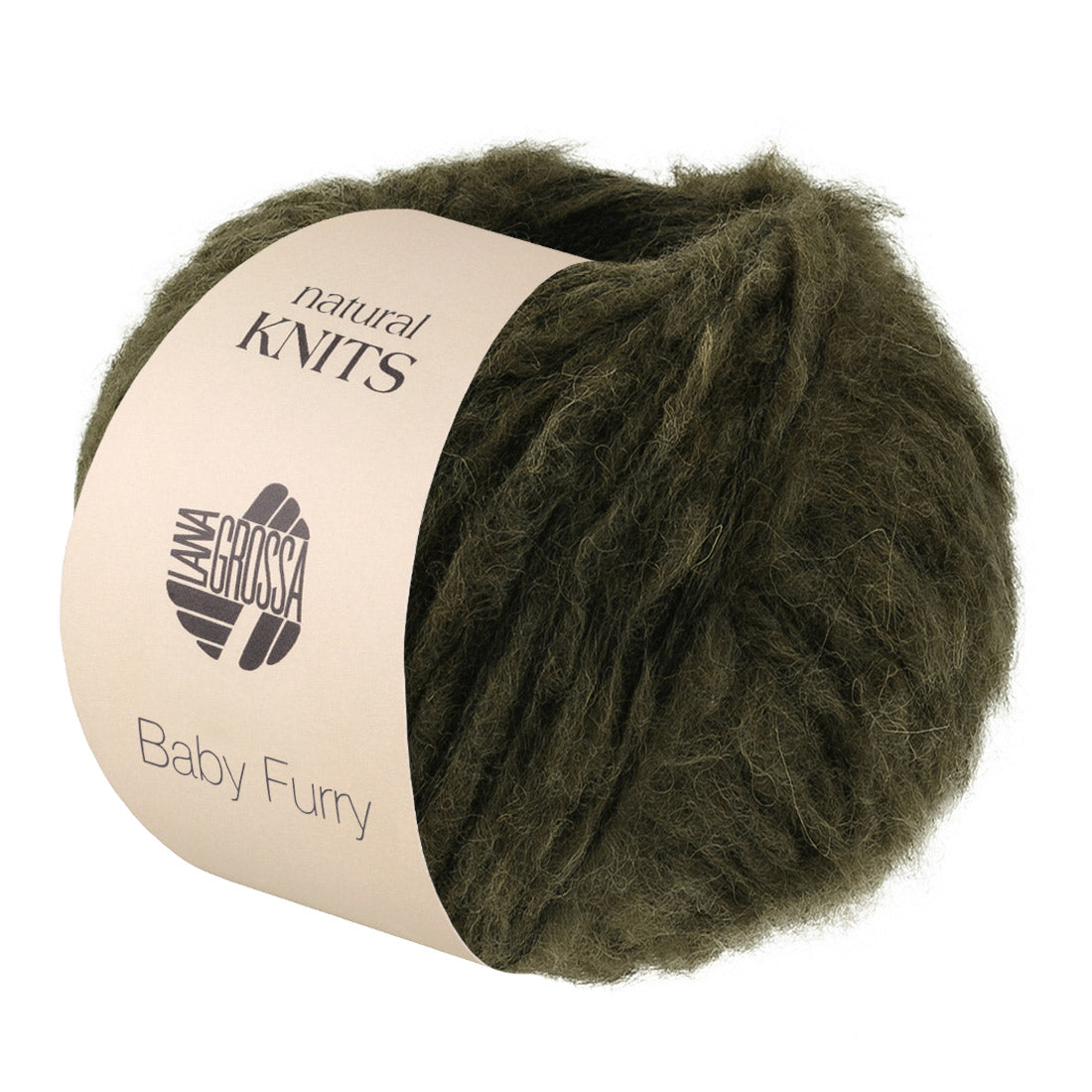 Lana Grossa Baby Furry 014 Donkerolijf - productfoto van het pluizige garen