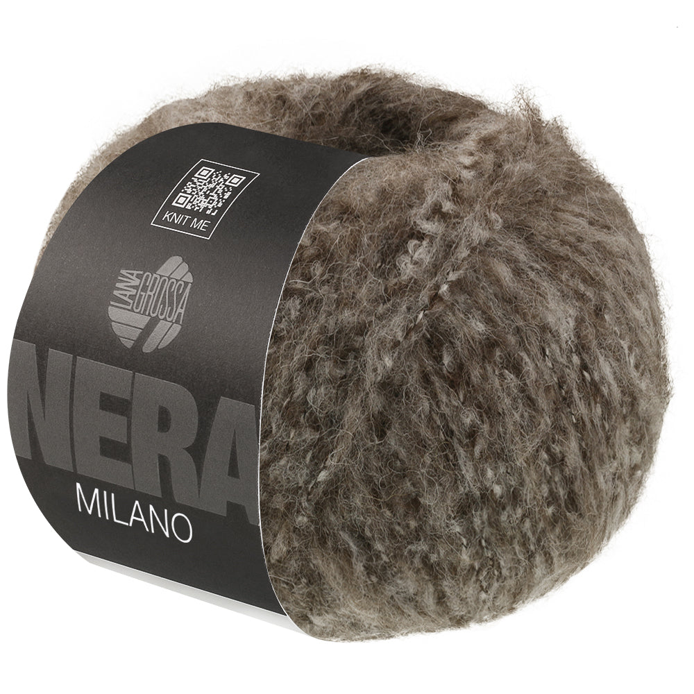 Lana Grossa Milano 005 Bruin gemêleerd - bol garen in de kleur van voren