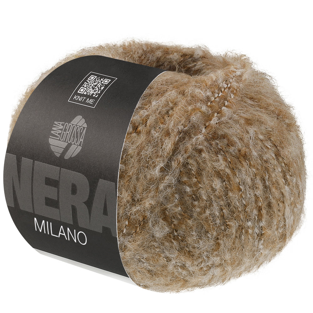 Lana Grossa Milano 009 Lichtbruin gemêleerd - bol garen in de kleur van voren