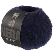 Lana Grossa Milano 011 Blauw/Bruin gemêleerd - bol garen in de kleur van voren
