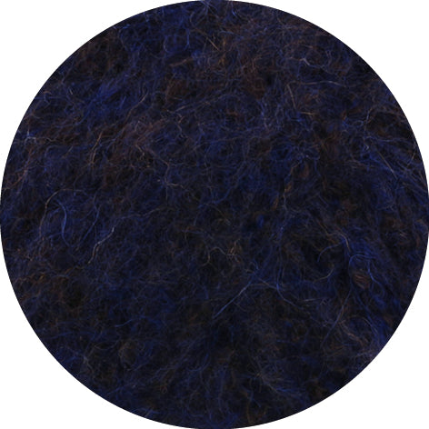 Lana Grossa Milano 011 Blauw/Bruin gemêleerd - close-up van de zachte gemêleerde garenstructuur