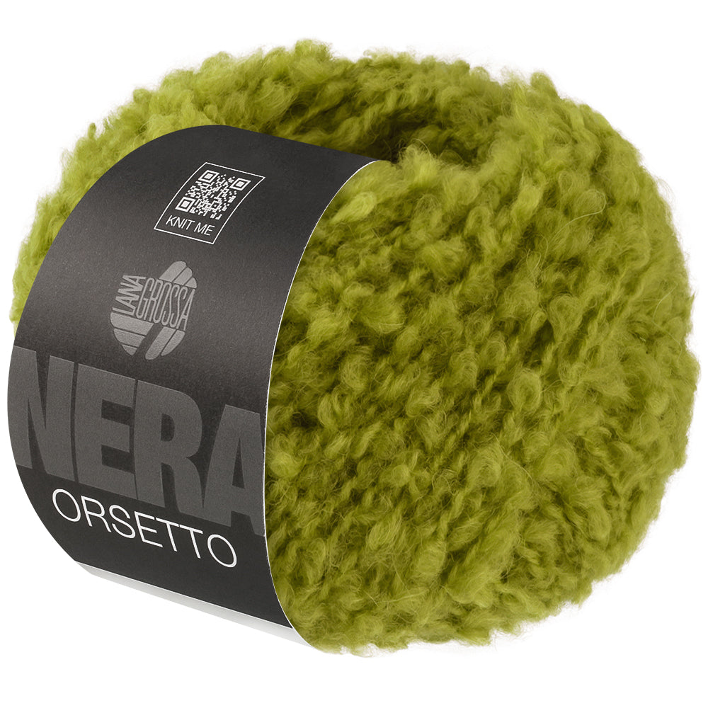 Lana Grossa Orsetto 024 Lichtolijf - productfoto van het bouclégaren in de bijbehorende kleur