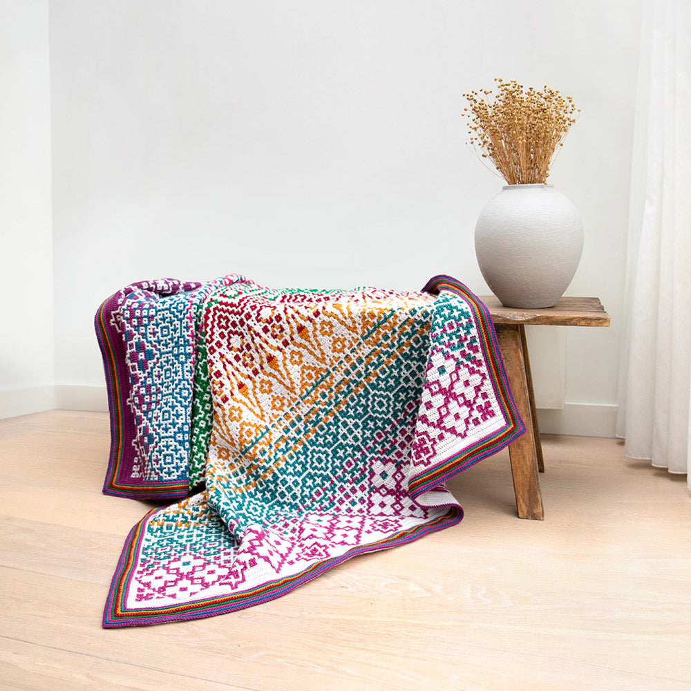 Anke Wintermans - Manic Mirror Blanket Fiesta Haakpakket - Inclusief Digitaal Patroon