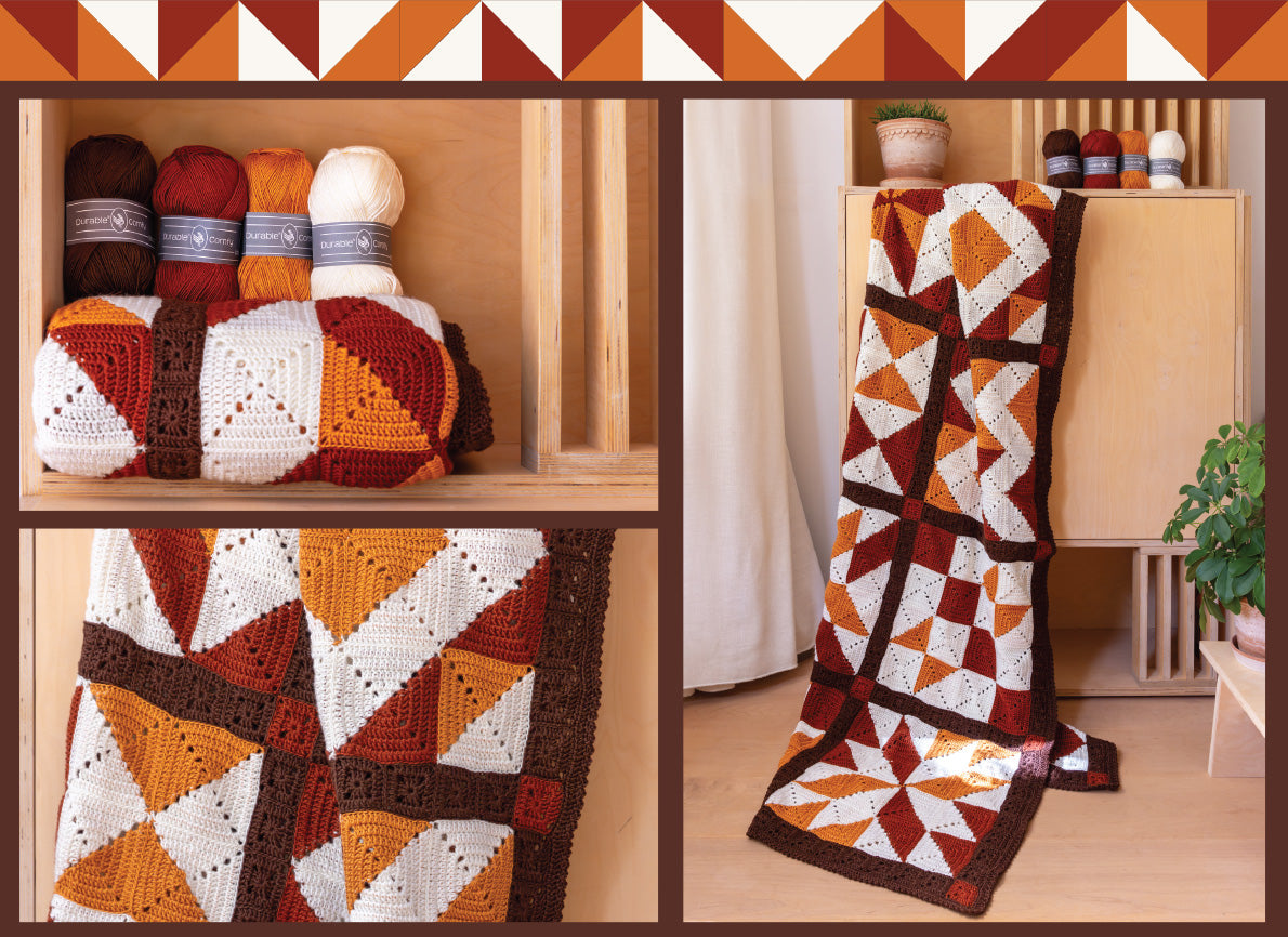 Haakplein CAL 2026 Perfectly Imperfect - The Bold One - garenkleuren, detail en volledige deken