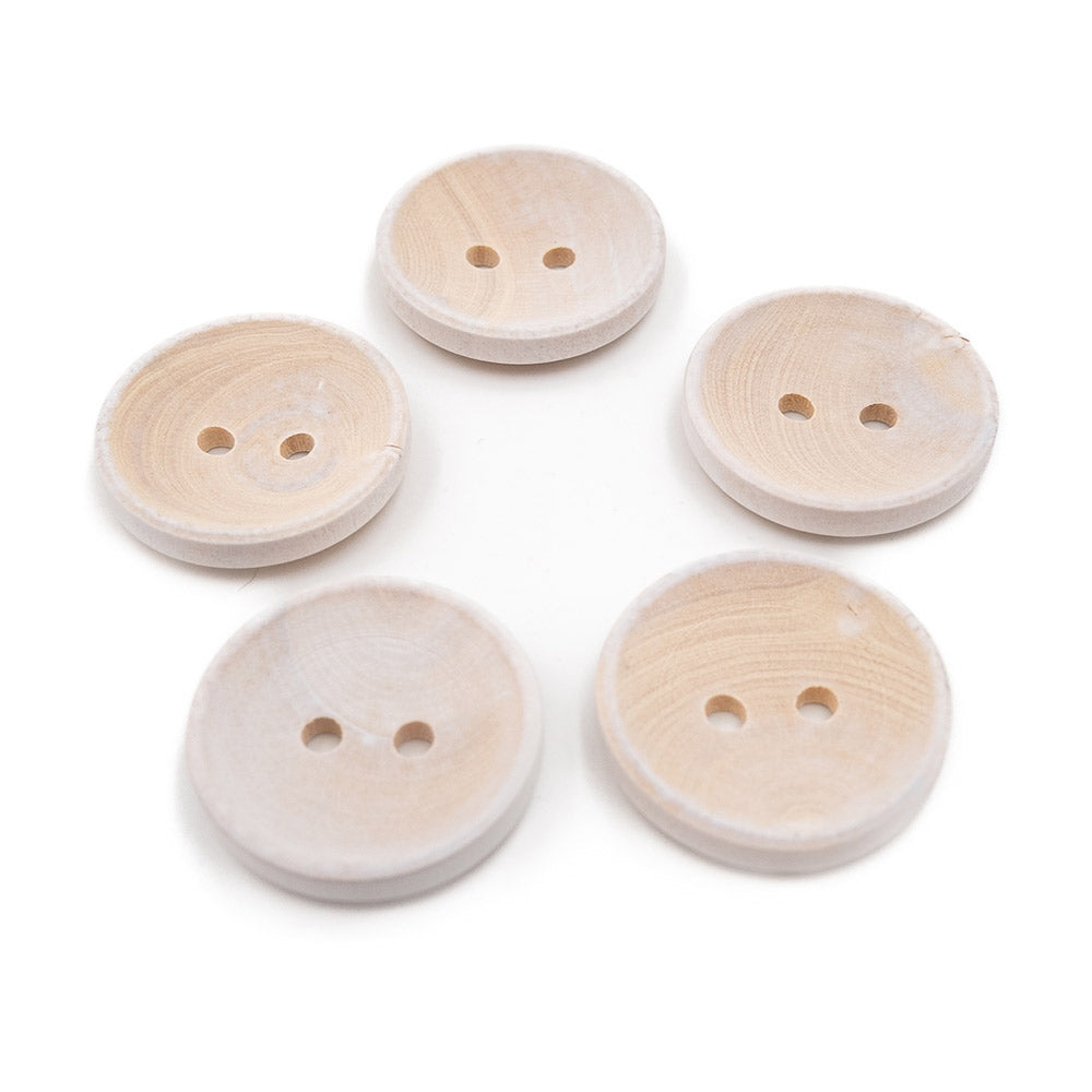 PPY Houten Knopen Gebleekt Set van 5 14 mm